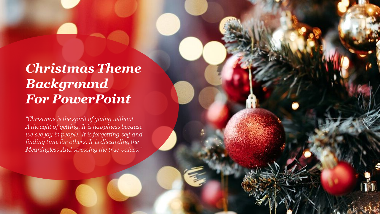 Christmas Theme Background For PowerPoint